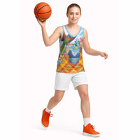 Saint Lucia Independence Day Basketball Jersey Saint Lucian Map Pitons Madras Pattern