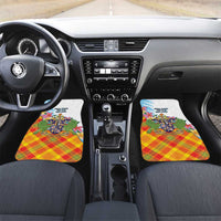 Saint Lucia Independence Day Car Mats Saint Lucian Map Pitons Madras Pattern