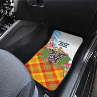 Saint Lucia Independence Day Car Mats Saint Lucian Map Pitons Madras Pattern