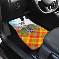 Saint Lucia Independence Day Car Mats Saint Lucian Map Pitons Madras Pattern