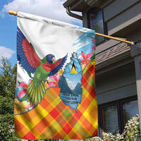 Saint Lucia Independence Day Garden Flag Saint Lucian Map Pitons Madras Pattern