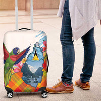 Saint Lucia Independence Day Luggage Cover Saint Lucian Map Pitons Madras Pattern