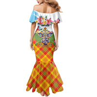 Saint Lucia Independence Day Mermaid Dress Saint Lucian Map Pitons Madras Pattern