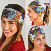 Saint Lucia Independence Day Neck Gaiter Saint Lucian Map Pitons Madras Pattern