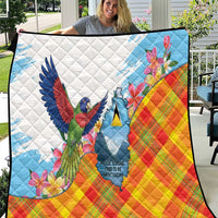 Saint Lucia Independence Day Quilt Saint Lucian Map Pitons Madras Pattern