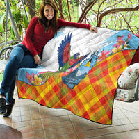 Saint Lucia Independence Day Quilt Saint Lucian Map Pitons Madras Pattern