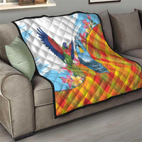 Saint Lucia Independence Day Quilt Saint Lucian Map Pitons Madras Pattern