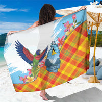 Saint Lucia Independence Day Sarong Saint Lucian Map Pitons Madras Pattern