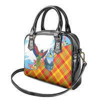 Saint Lucia Independence Day Shoulder Handbag Saint Lucian Map Pitons Madras Pattern