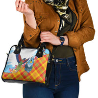 Saint Lucia Independence Day Shoulder Handbag Saint Lucian Map Pitons Madras Pattern