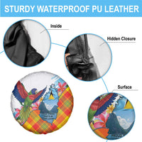 Saint Lucia Independence Day Spare Tire Cover Saint Lucian Map Pitons Madras Pattern