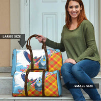 Saint Lucia Independence Day Travel Bag Saint Lucian Map Pitons Madras Pattern