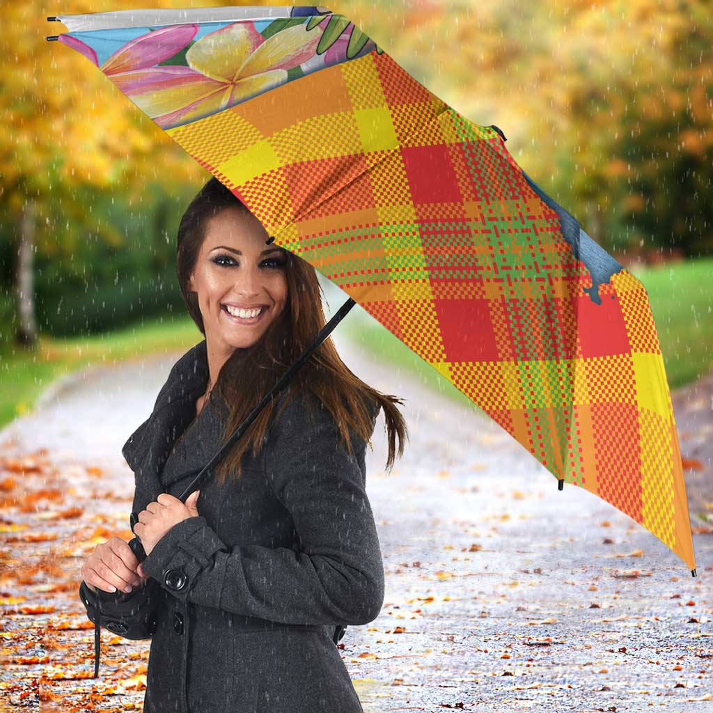 Saint Lucia Independence Day Umbrella Saint Lucian Map Pitons Madras Pattern