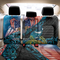 Personalised United States And New Zealand Back Car Seat Cover USA Eagle With Kowhai Aotearoa Tui Bird - Wonder Print Shop