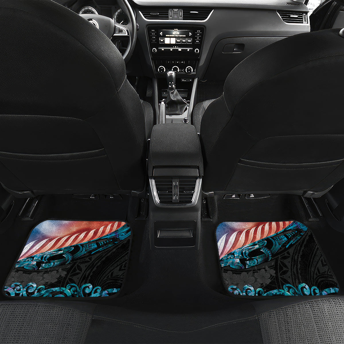 Personalised United States And New Zealand Car Mats USA Eagle With Kowhai Aotearoa Tui Bird - Wonder Print Shop