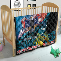 Personalised United States And New Zealand Quilt USA Eagle With Kowhai Aotearoa Tui Bird - Wonder Print Shop