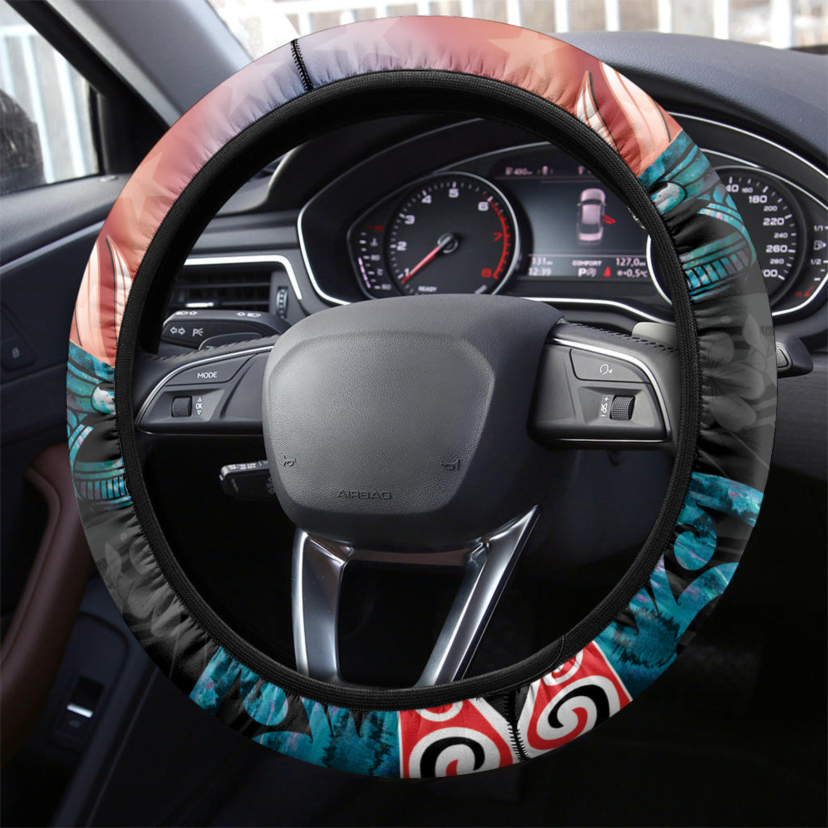 United States And New Zealand Steering Wheel Cover USA Eagle With Kowhai Aotearoa Tui Bird - Wonder Print Shop