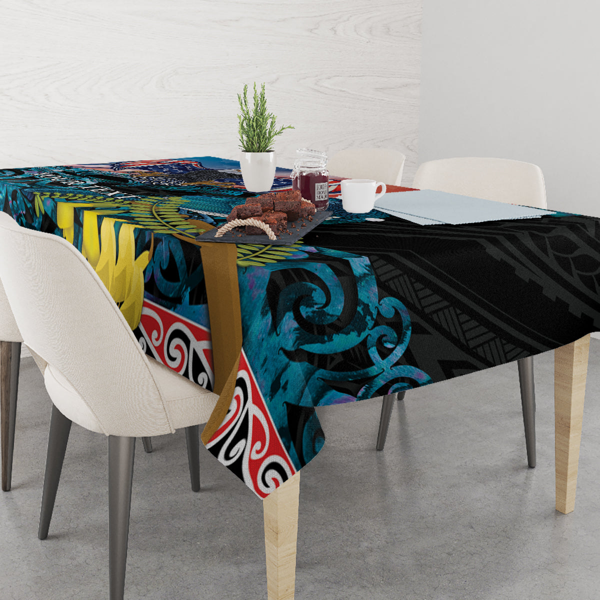 Personalised United States And New Zealand Tablecloth USA Eagle With Kowhai Aotearoa Tui Bird - Wonder Print Shop