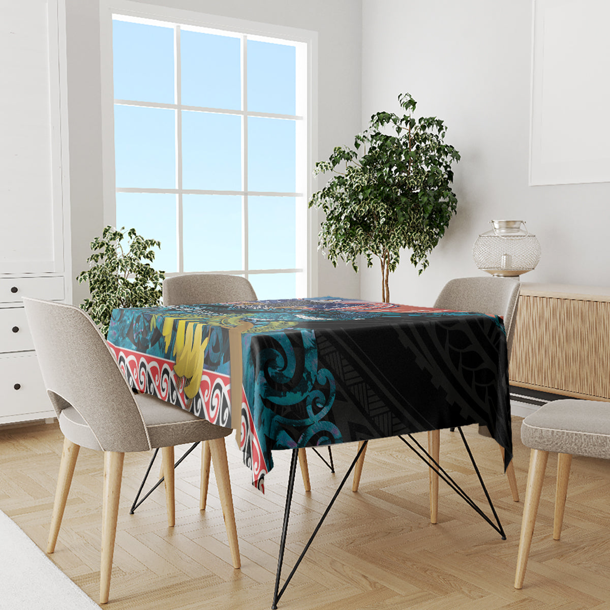 Personalised United States And New Zealand Tablecloth USA Eagle With Kowhai Aotearoa Tui Bird - Wonder Print Shop