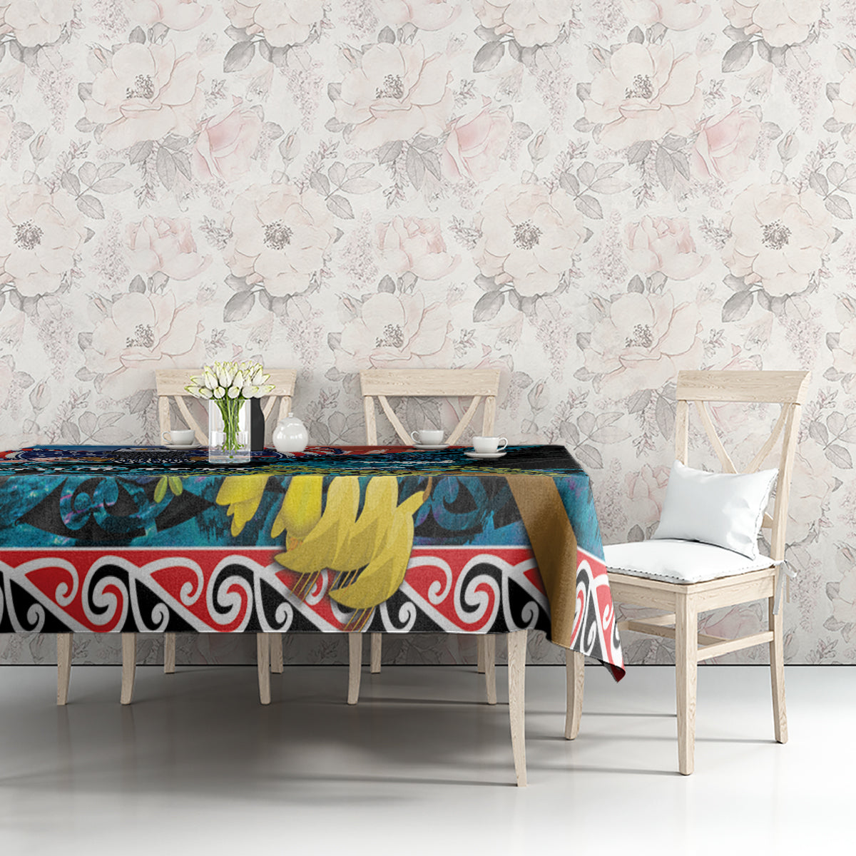 Personalised United States And New Zealand Tablecloth USA Eagle With Kowhai Aotearoa Tui Bird - Wonder Print Shop