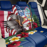 Personalised United States And Guam Back Car Seat Cover USA Eagle With Guahan Seal Tropical Vibes - Wonder Print Shop