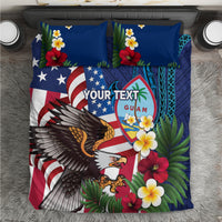 Personalised United States And Guam Bedding Set USA Eagle With Guahan Seal Tropical Vibes - Wonder Print Shop