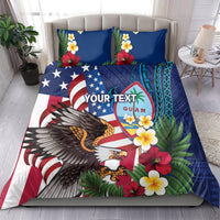 Personalised United States And Guam Bedding Set USA Eagle With Guahan Seal Tropical Vibes - Wonder Print Shop