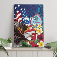 Personalised United States And Guam Canvas Wall Art USA Eagle With Guahan Seal Tropical Vibes - Wonder Print Shop
