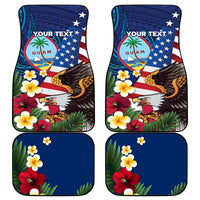 Personalised United States And Guam Car Mats USA Eagle With Guahan Seal Tropical Vibes - Wonder Print Shop