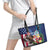 Personalised United States And Guam Leather Tote Bag USA Eagle With Guahan Seal Tropical Vibes - Wonder Print Shop