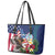 Personalised United States And Guam Leather Tote Bag USA Eagle With Guahan Seal Tropical Vibes - Wonder Print Shop