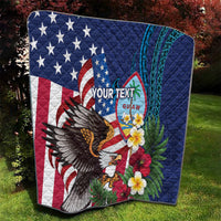 Personalised United States And Guam Quilt USA Eagle With Guahan Seal Tropical Vibes - Wonder Print Shop