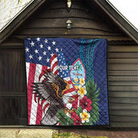 Personalised United States And Guam Quilt USA Eagle With Guahan Seal Tropical Vibes - Wonder Print Shop