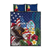 Personalised United States And Guam Quilt Bed Set USA Eagle With Guahan Seal Tropical Vibes - Wonder Print Shop