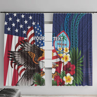 Personalised United States And Guam Window Curtain USA Eagle With Guahan Seal Tropical Vibes - Wonder Print Shop