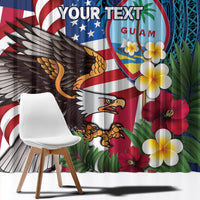 Personalised United States And Guam Window Curtain USA Eagle With Guahan Seal Tropical Vibes - Wonder Print Shop