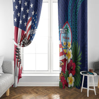 Personalised United States And Guam Window Curtain USA Eagle With Guahan Seal Tropical Vibes - Wonder Print Shop