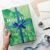 Aloha Hawaii Molokai Island Wrapping Paper Hibiscus Tribal Honu Hawaiian Tattoo Green - Wonder Print Shop