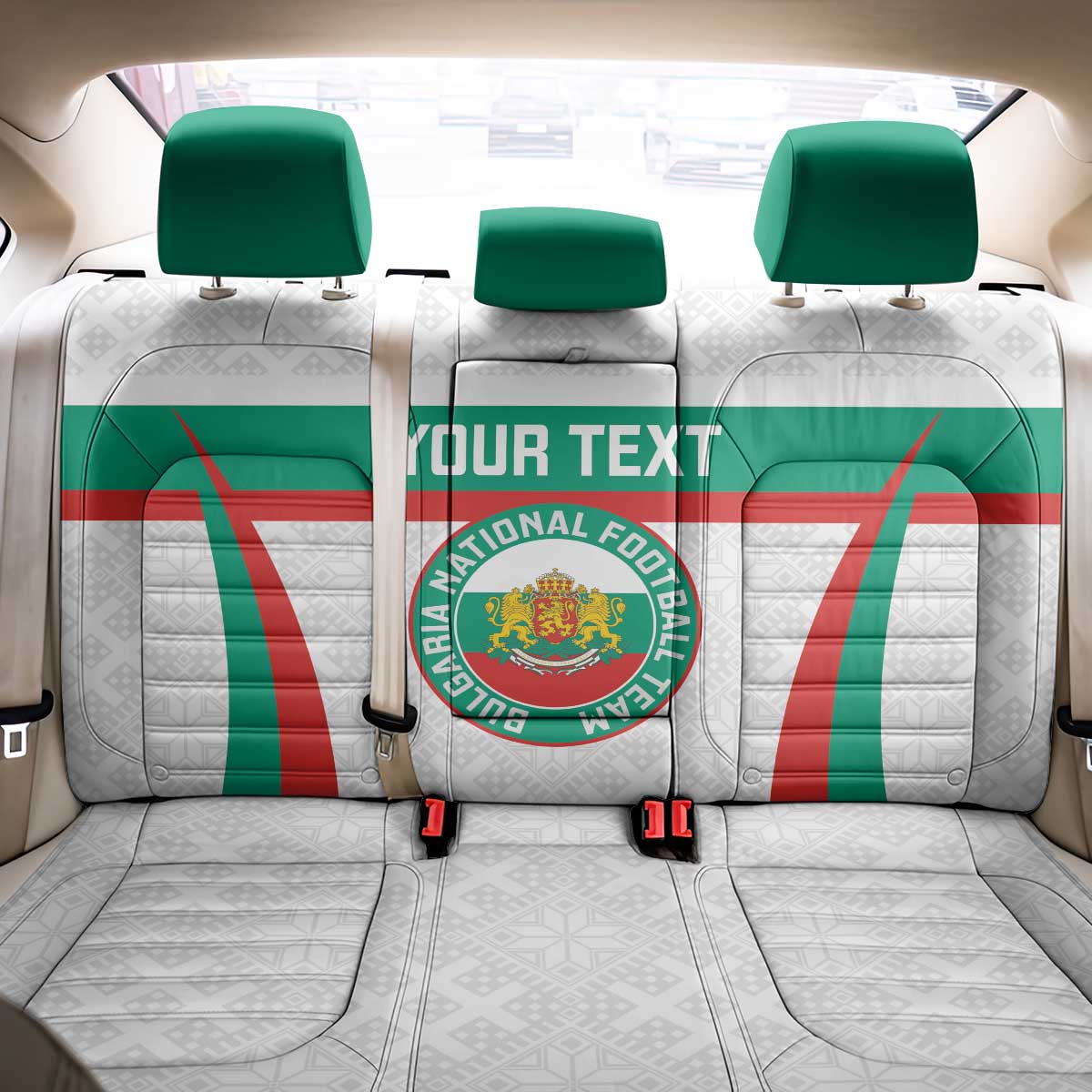 Custom Bulgaria Football Back Car Seat Cover Bulgarian Pattern Sporty Style