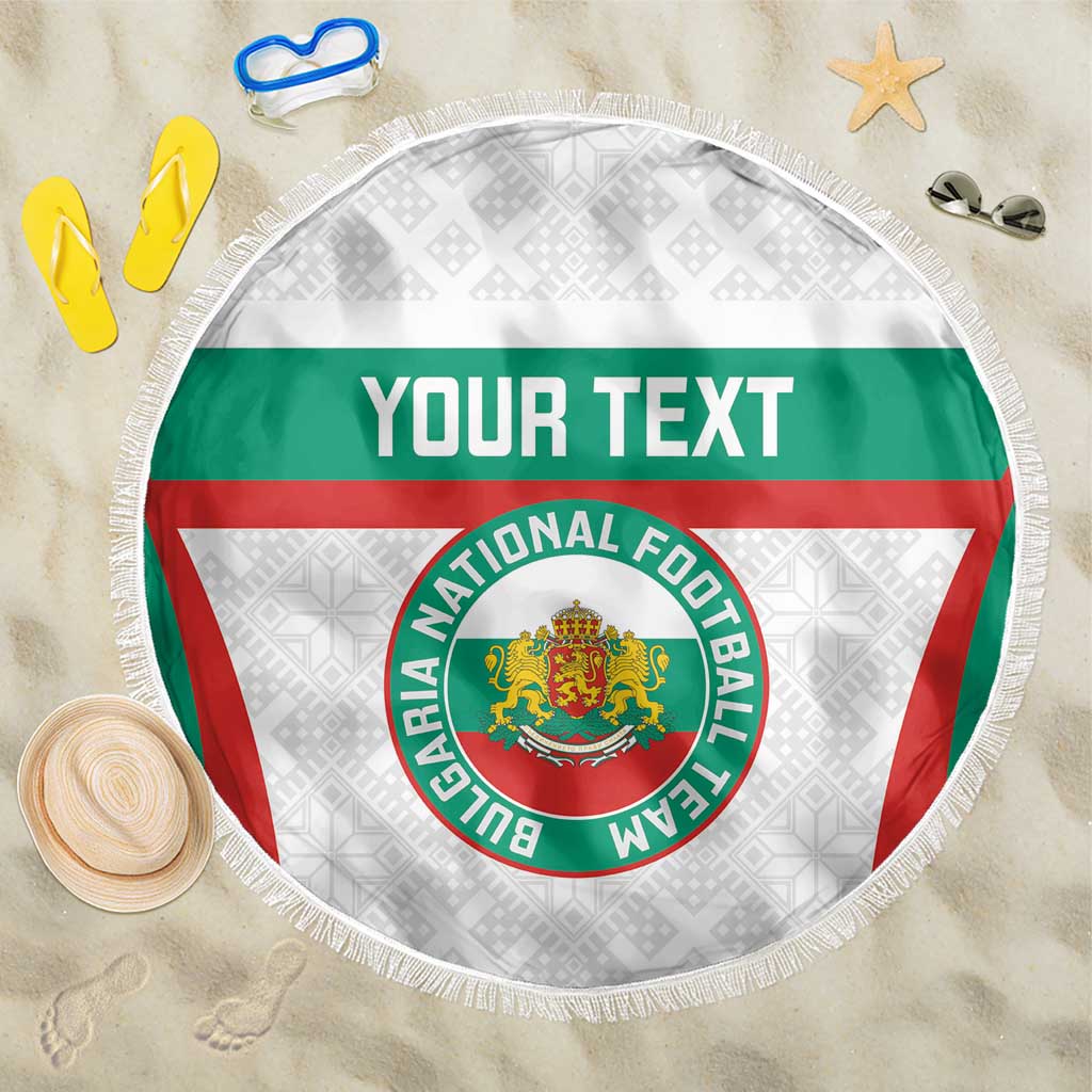 Custom Bulgaria Football Beach Blanket Bulgarian Pattern Sporty Style