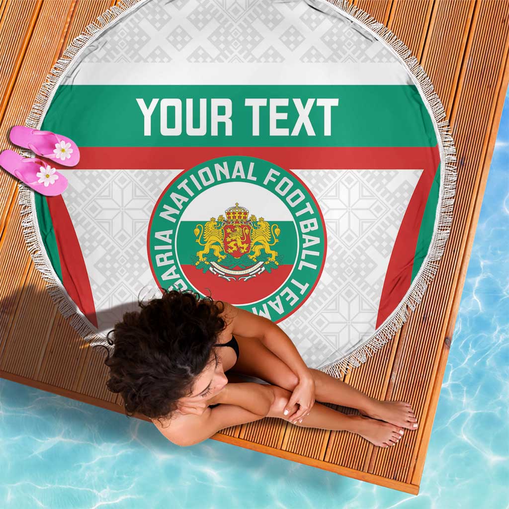 Custom Bulgaria Football Beach Blanket Bulgarian Pattern Sporty Style