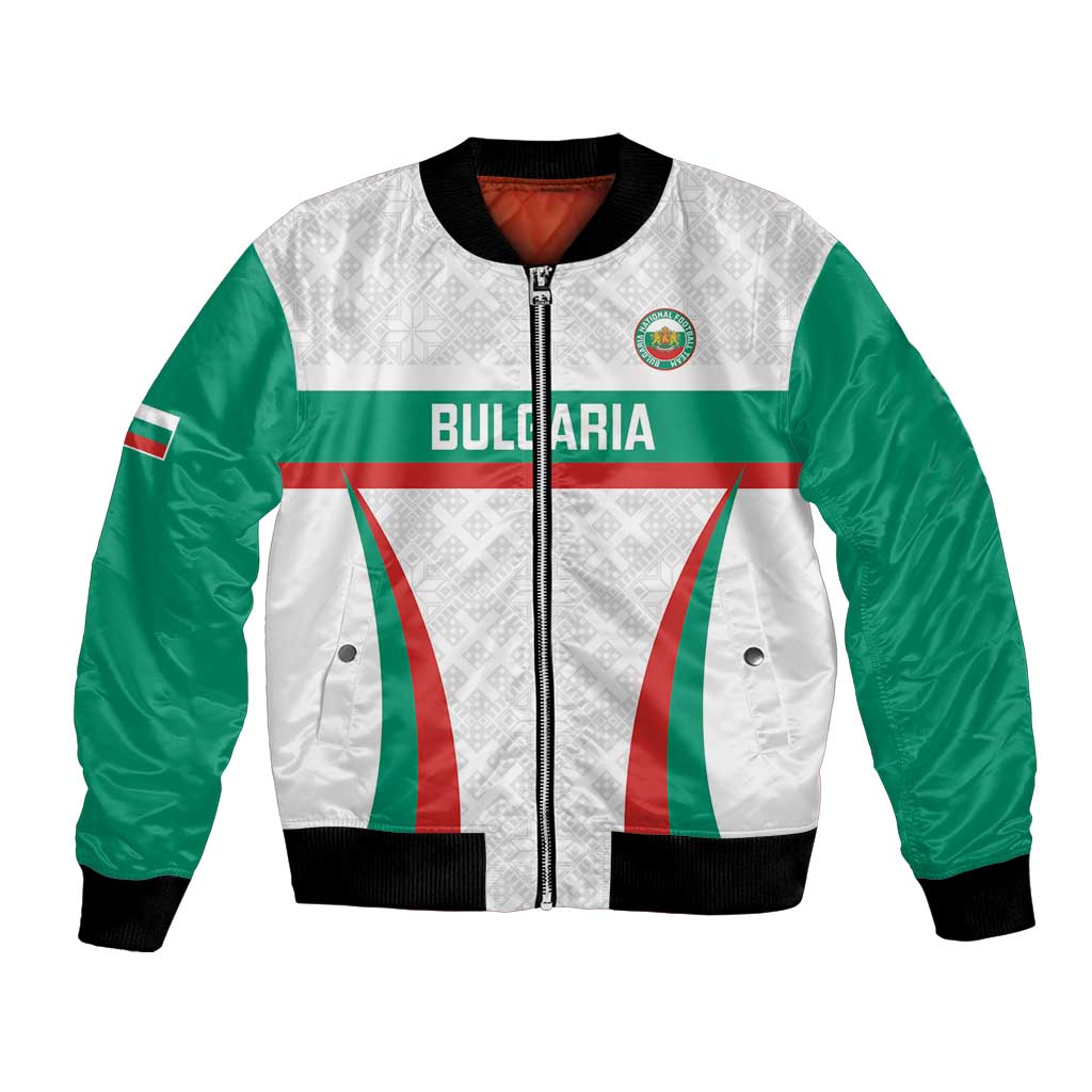 Custom Bulgaria Football Bomber Jacket Bulgarian Pattern Sporty Style