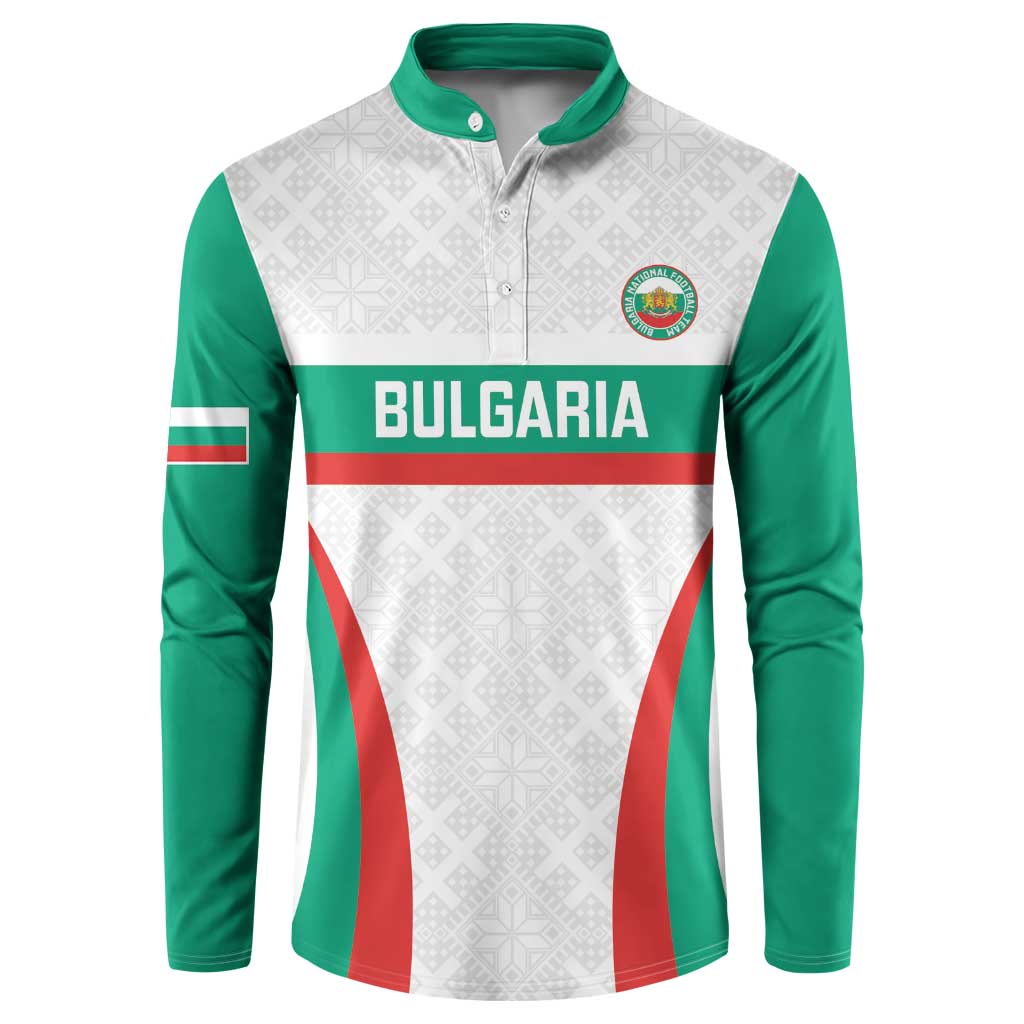 Custom Bulgaria Football Button Sweatshirt Bulgarian Pattern Sporty Style