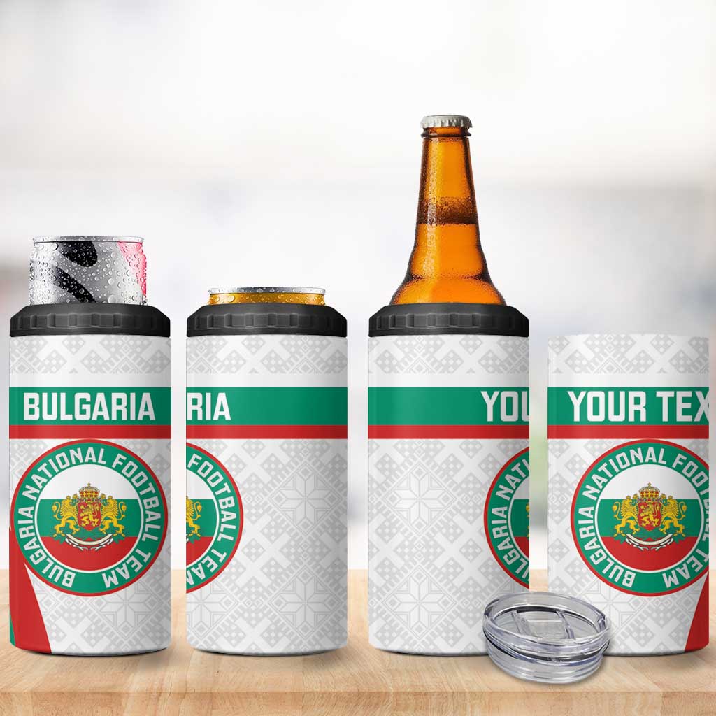 Custom Bulgaria Football 4 in 1 Can Cooler Tumbler Bulgarian Pattern Sporty Style