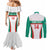 Custom Bulgaria Football Couples Matching Mermaid Dress and Long Sleeve Button Shirt Bulgarian Pattern Sporty Style