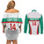 Custom Bulgaria Football Couples Matching Off Shoulder Short Dress and Long Sleeve Button Shirt Bulgarian Pattern Sporty Style