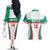 Custom Bulgaria Football Couples Matching Off The Shoulder Long Sleeve Dress and Hawaiian Shirt Bulgarian Pattern Sporty Style