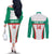 Custom Bulgaria Football Couples Matching Off The Shoulder Long Sleeve Dress and Long Sleeve Button Shirt Bulgarian Pattern Sporty Style