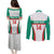 Custom Bulgaria Football Couples Matching Puletasi and Long Sleeve Button Shirt Bulgarian Pattern Sporty Style