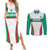 Custom Bulgaria Football Couples Matching Summer Maxi Dress and Long Sleeve Button Shirt Bulgarian Pattern Sporty Style